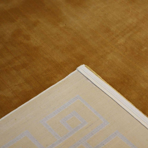 Back Side View Vintage Yellow Rug Dubai 