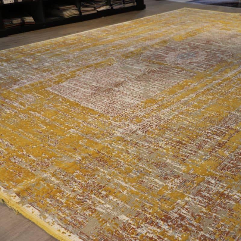 Abstract Historia Gold Gold Belgian Rug