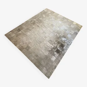Cowhide rug, silver-grey patchwork