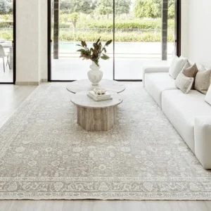 Faded Traditional Patterned Carpet