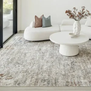 Gold And Grey Abstract Carpet