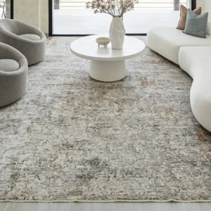 Gold And Grey Abstract Carpet