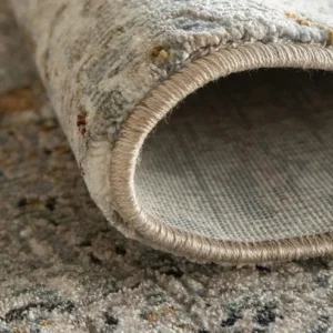 Gold And Grey Abstract Carpet