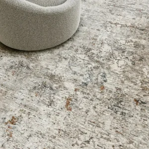 Gold And Grey Abstract Carpet