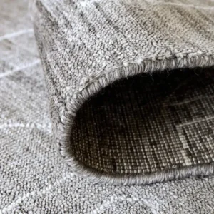 Grey Pattern Blue Wool Carpet