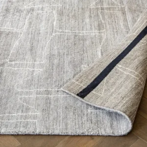 Grey Pattern Blue Wool Carpet