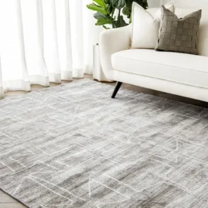 Grey Pattern Blue Wool Carpet