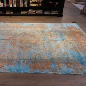 Tabriz Canal Aerial Historia Turquoise Rug