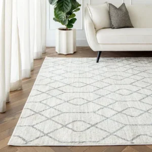 Ivory Grey Intertwined Patterned Carpet