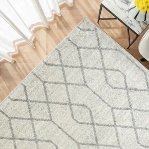 Ivory Grey Intertwined Patterned Carpet