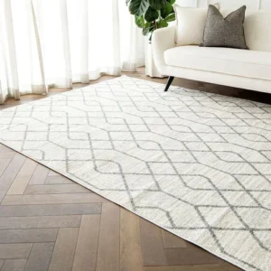 Ivory Grey Intertwined Patterned Carpet