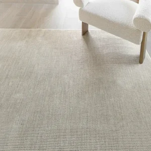 Narrow Textured Stripes Beige Carpet