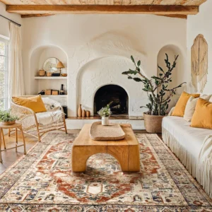 Oriental Inspired Vintage Area Rug