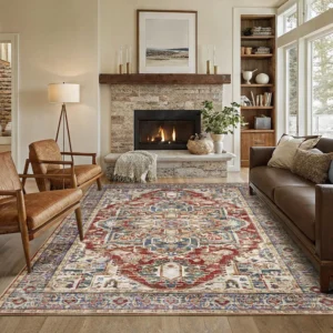 Oriental Inspired Vintage Area Rug