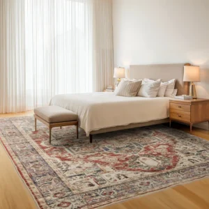 Oriental Inspired Vintage Area Rug