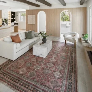 Ornate Border Diamond Pattern Carpet