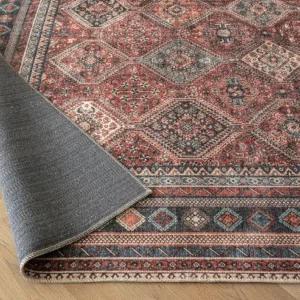 Ornate Border Diamond Pattern Carpet