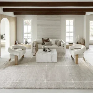 Oversized Grid Line Patterned Carpet