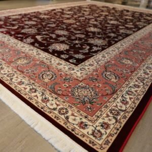Maroon Floral Printed Tabriz Red Rug
