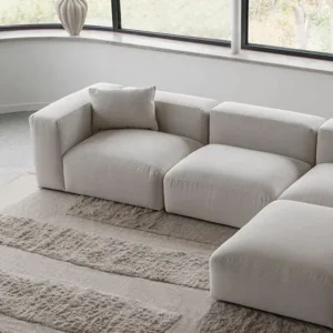 Punja Bricks Wool Rug - Sand Melange