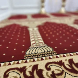 Red with Gold Mosque & Masjid Carpet