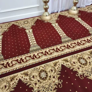 Red with Gold Mosque & Masjid Carpet