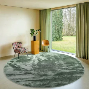 Round rugs—Aranga Super Soft Fur Green