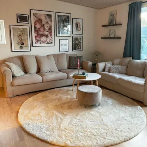 Round rugs - Aranga Super Soft Fur (beige)