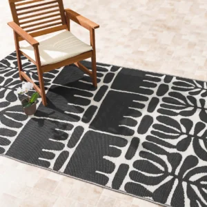 Serowe - Black & White Tribal Outdoor Rug