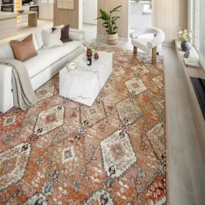 Traditional Diamond Patterned Carpet