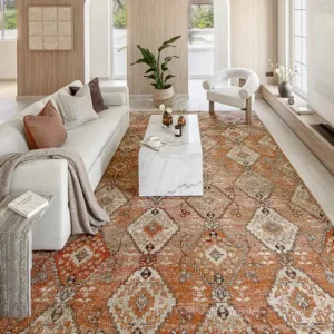 Traditional Diamond Patterned Carpet