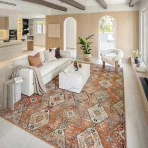 Traditional Diamond Patterned Carpet