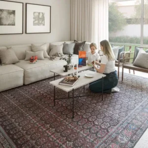 Traditional Repeating Pattern Maroon-red Carpet