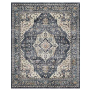Ultra Soft Navy Oriental Area Rug