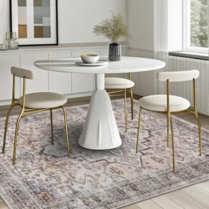 Vintage Oriental Machine Washable Area Rug