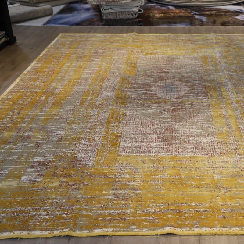 Abstract Historia Gold Gold Belgian Rug - Image 2