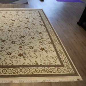 Beige Floral Acrylic Bamboo Rug