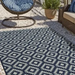 County Indoor Outdoor Genesis NAVY Rug