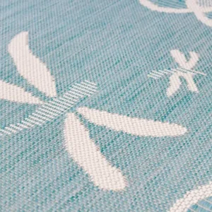 Terrace Outdoor Dragonfly Teal Rug